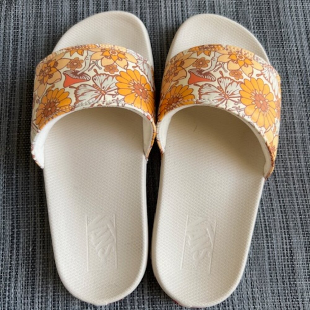 Vans Floral Sandals - Cream and Orange
